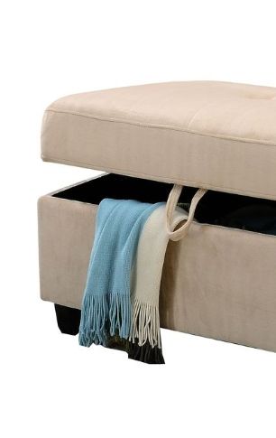 Belville - Ottoman With Storage - Beige