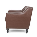 Contemporary Club Chair With Button Tufting And Birch Wood Legs