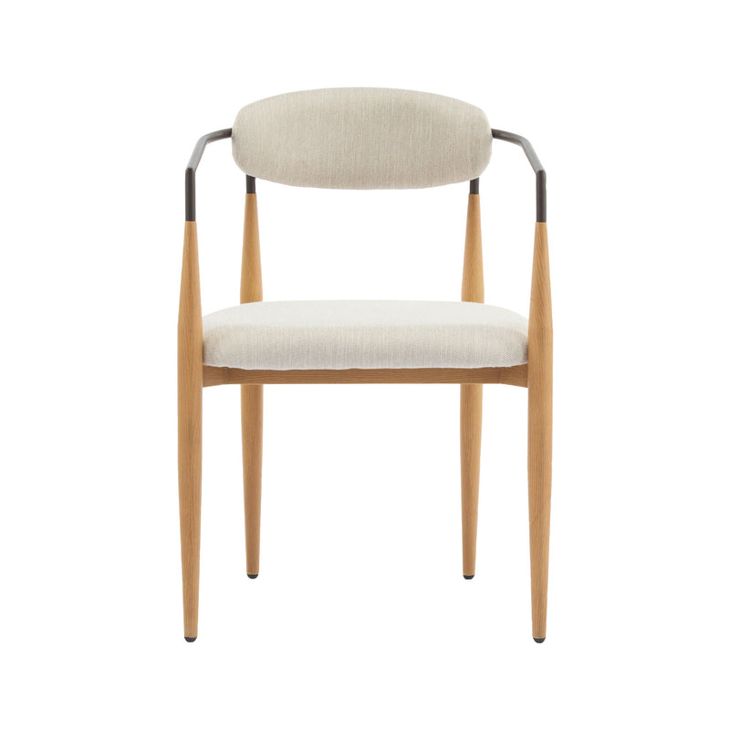 Modern Luxe Dining Arm Chair Set With Upholstery