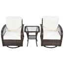 3 Piece Outdoor Chair & Table Set Chat Set, 2 Person Rattan Seating Group