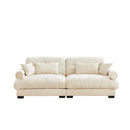 Modern Oversize Sofa With Cloud Like Comfort, Featuring Waist And Throw Pillows