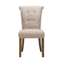 Roll Back Button Tufted Armless Dining Chairs (Set of 2) - Cream