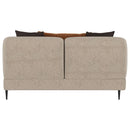 Jade - Chenille Upholstered Modern Track Arm Loveseat