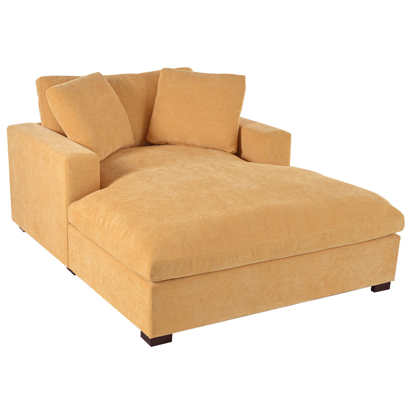 Oversized Chaise, Lounge Chair Classic Design, Soft Fabric, Durable Frame With Solid Wood Legs