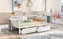 Twin size Daybed with Two Drawers, Wood Slat Support, White