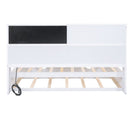 Twin Size Daybed With Storage Shelvesboard, Cork Board, USB Ports And Trundle - White