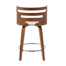 Cosini - Mid Century Modern Fixed Height Counter Stool With Footrest With Swivel (Set of 2)