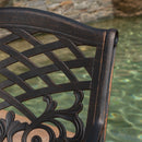 Luminea - Outdoor Aluminum Dining Chair With Scroll Design, Lattice Pattern And Cabriole Legs - Copper