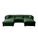 Contemporary Elegant White Chenille Sofa With Storage And Ottoman