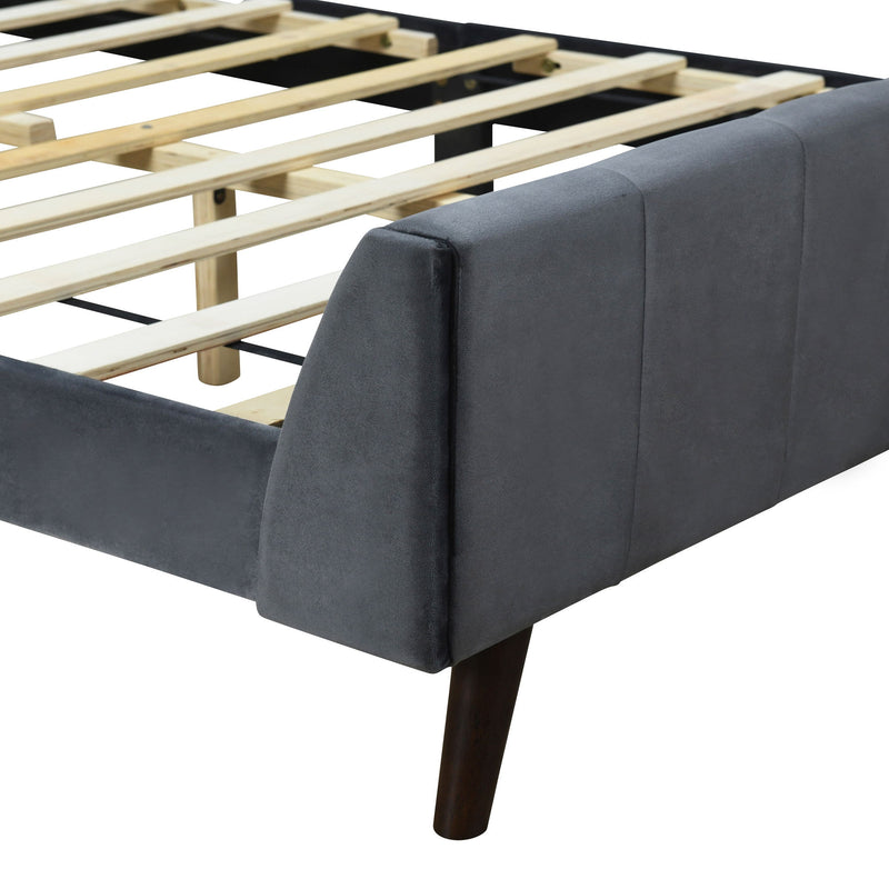 Upholstered Platform Bed, Velvet