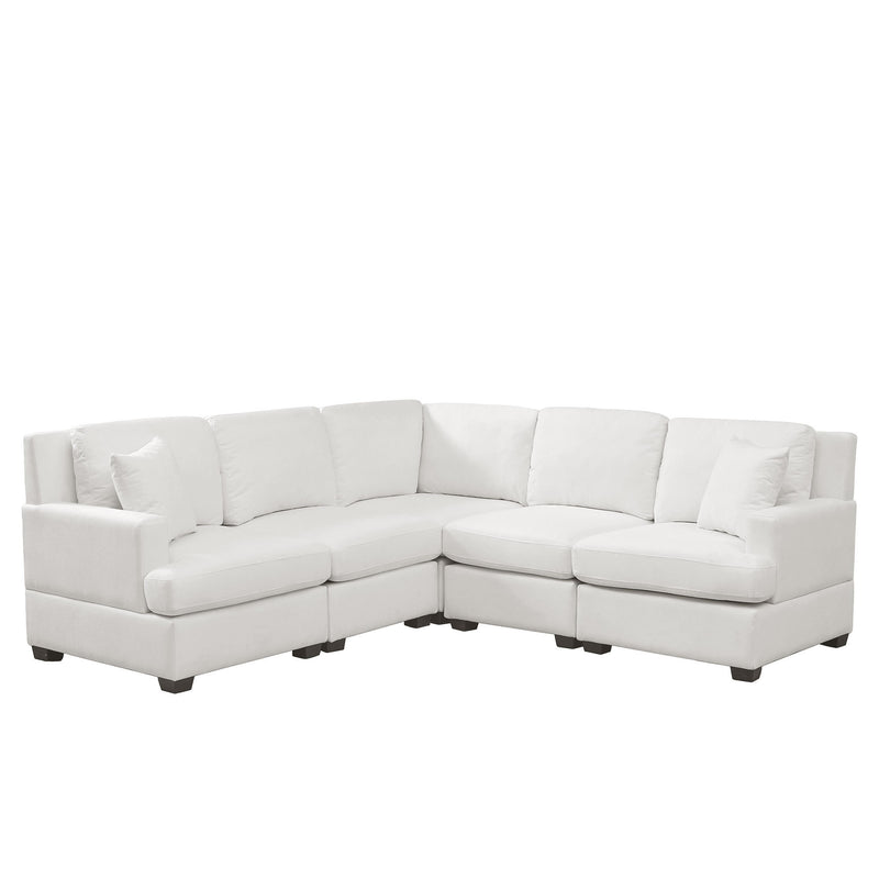 U_Style Sectional Modular Sofa with 2 Tossing cushions and Solid Frame for Living Room