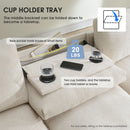 Sectional With Bluetooth Speaker Comfy Cloud Couch Set With Drop Down Table Cup Holders, USB Charger Storage Armrest Wide Seat Sofa