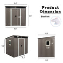 Outdoor Metal Storage Shed With Window Transparent Plate W540S00011 - Gray