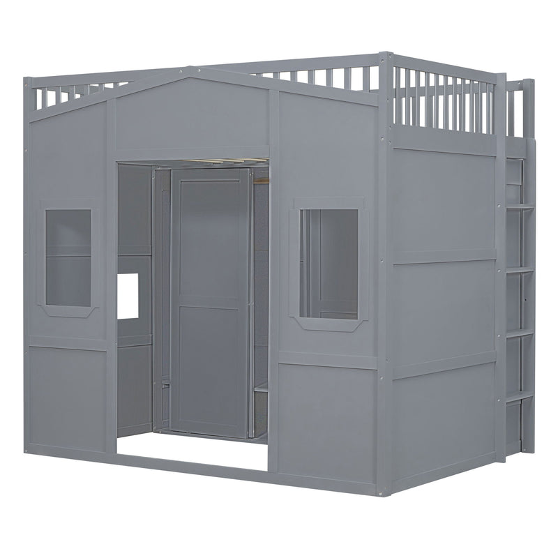 Loft Stylish Bed With Ladder And Wardrobe