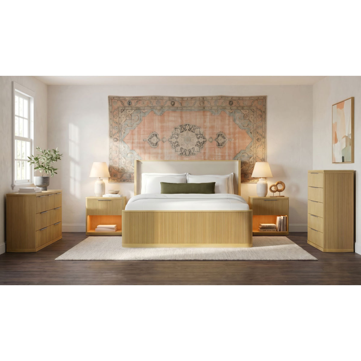 Sylvie Bedroom Set With Upholstered Bed in Dark Brown by Elements International, view 25