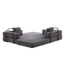 Floor Couch, Convertible Floor Sofa Bed With Pillow Back Support Armrest