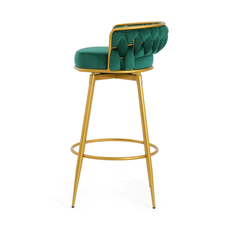 Modern Low Back Upholstered Counter Height Bar Stools (Set of 2)