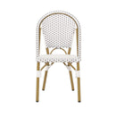 Outdoor Rattan And Aluminum French Bistro Chairs Set