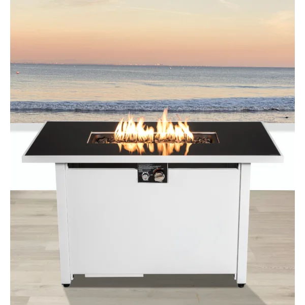 Rectangular Fire Pit With Frame Elegant Design