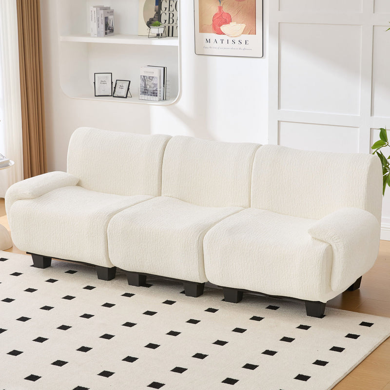 3 Seater Sofa Couch With Curved Armrests
