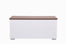Luna - Coffee Table With Walnut Finish Lift Top, 2 Drawers, And 2 Shelves - White And Brown