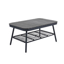 4 Piece Outdoor Patio Furniture Set, Metal Chairs With Woven Rope U Shaped Backrest