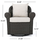 Amaya - Outdoor Swivel Rocker Chair With Water Resistant Cushions - Brown / Beige
