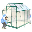 Polycarbonate Greenhouse, Heavy Duty Outdoor Aluminum Walk-In Green House Kit With Rain Gutter, Vent And Door For Backyard Garden