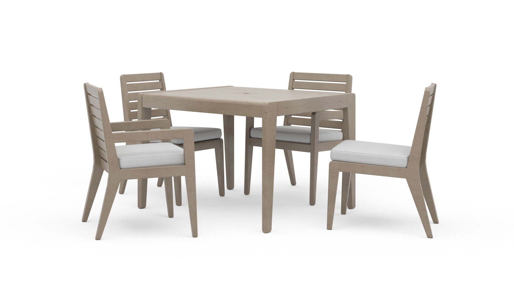 Sustain - Wood Outdoor Dining Table And Four Chairs - Gray
