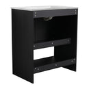 Modern Bathroom Vanity With Ceramic Sink, Freestanding Cabinet, Soft Closing Doors