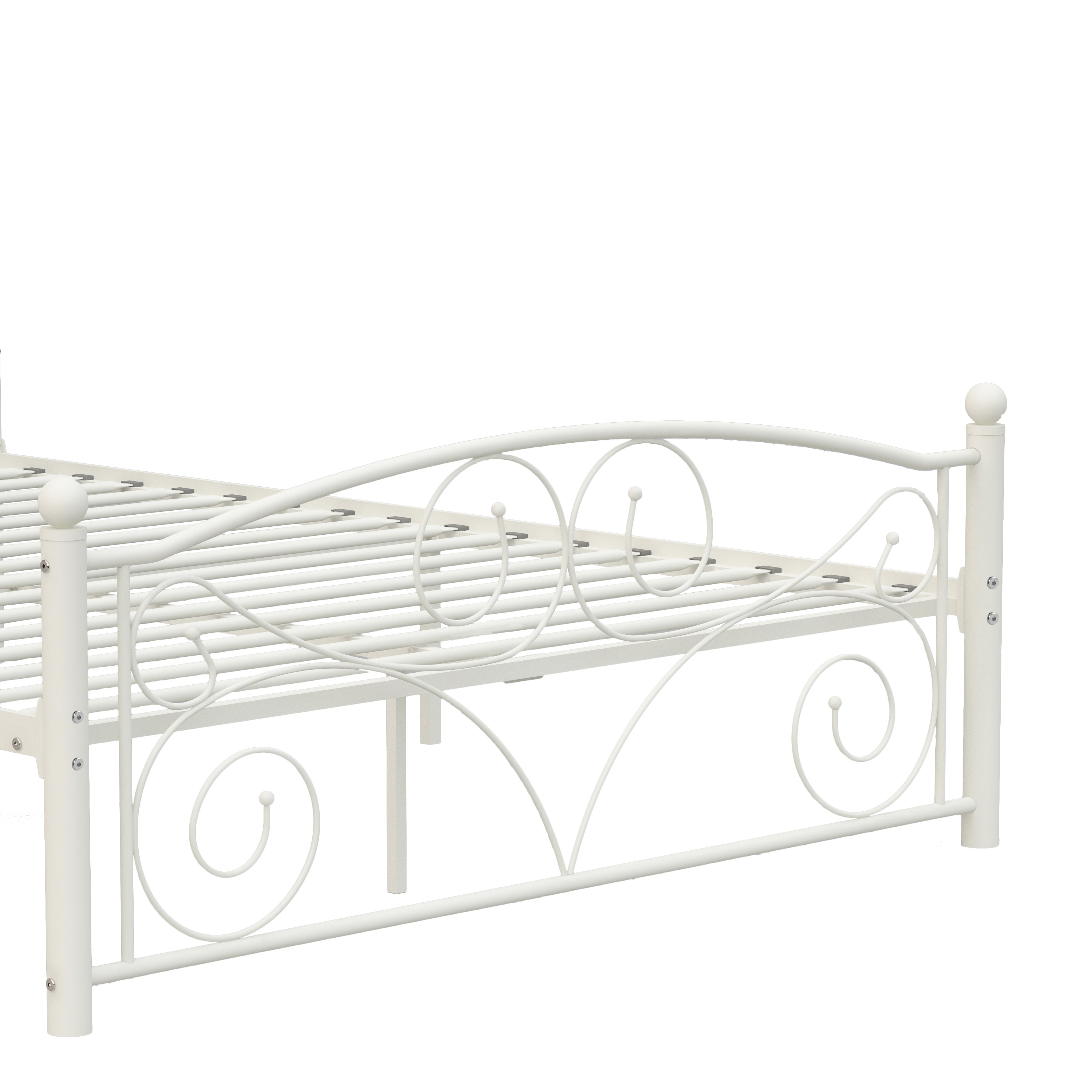 Queen  Size Unique Flower Sturdy System Metal Bed Frame with Headboard and Footboard