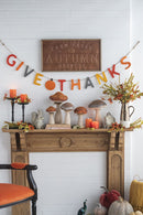 Mushroom Holiday Ornament, For Harvest Festival Fall Festival & Thanksgiving Table Decorations (Set of 2) - Beige / Light Brown