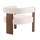 Modern Upholstered Accent Arm Chair With Barrel Back Design