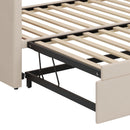 Daybed With Extended Pop Up Trundle, Upholstered Sofa Bed Daybed