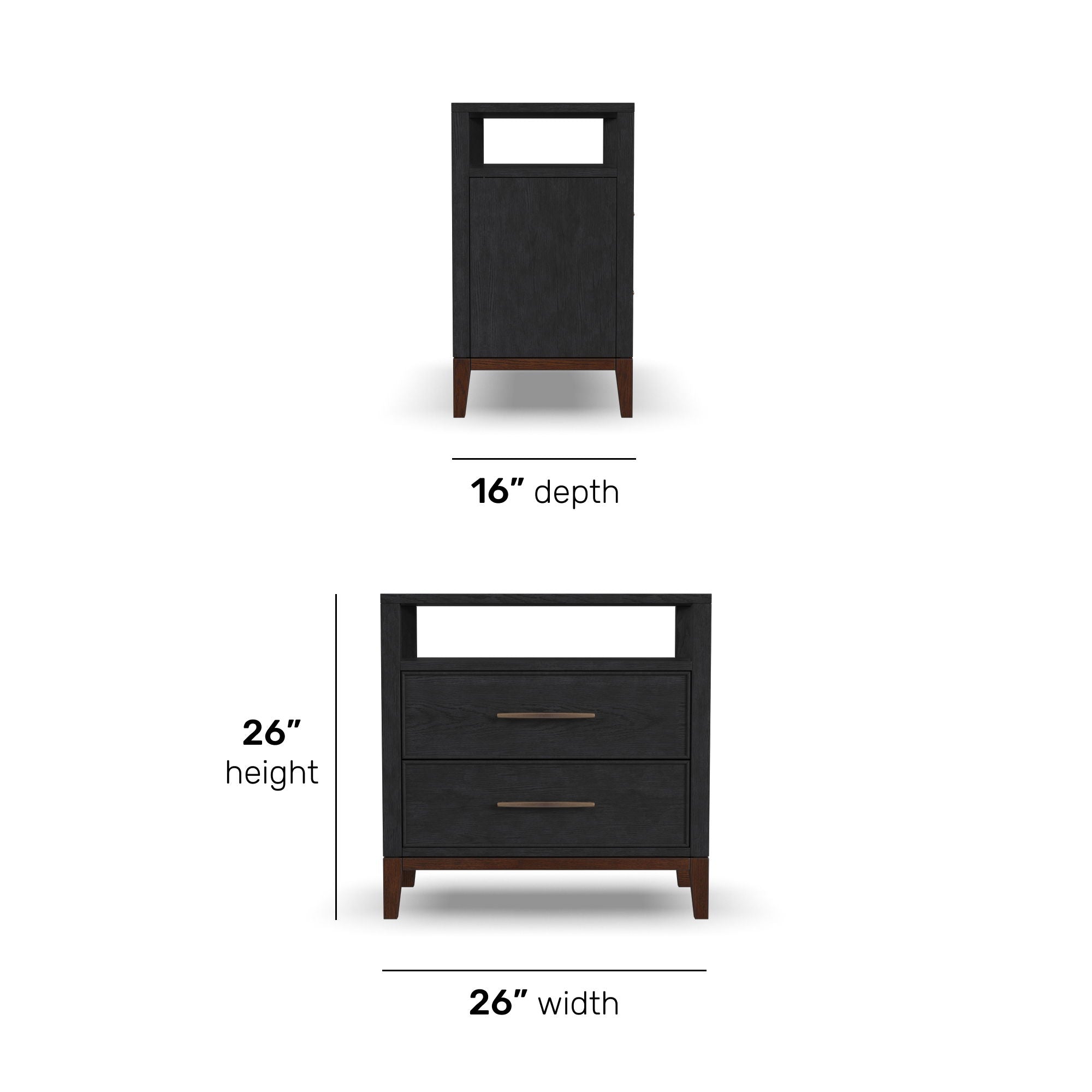 Waterfall - Nightstand - Black