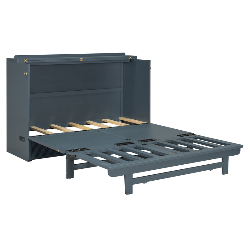 Murphy Bed With Large Drawer, USB Ports And Outlets