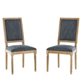 French Country Style Dining Chair With Upholstered Seating And Fluted Legs