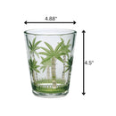 Palm Tree Design Acrylic Glasses (Set of 4) Dof 15Oz, Unbreakable Bpa Free Plastic Tumblers - Clear