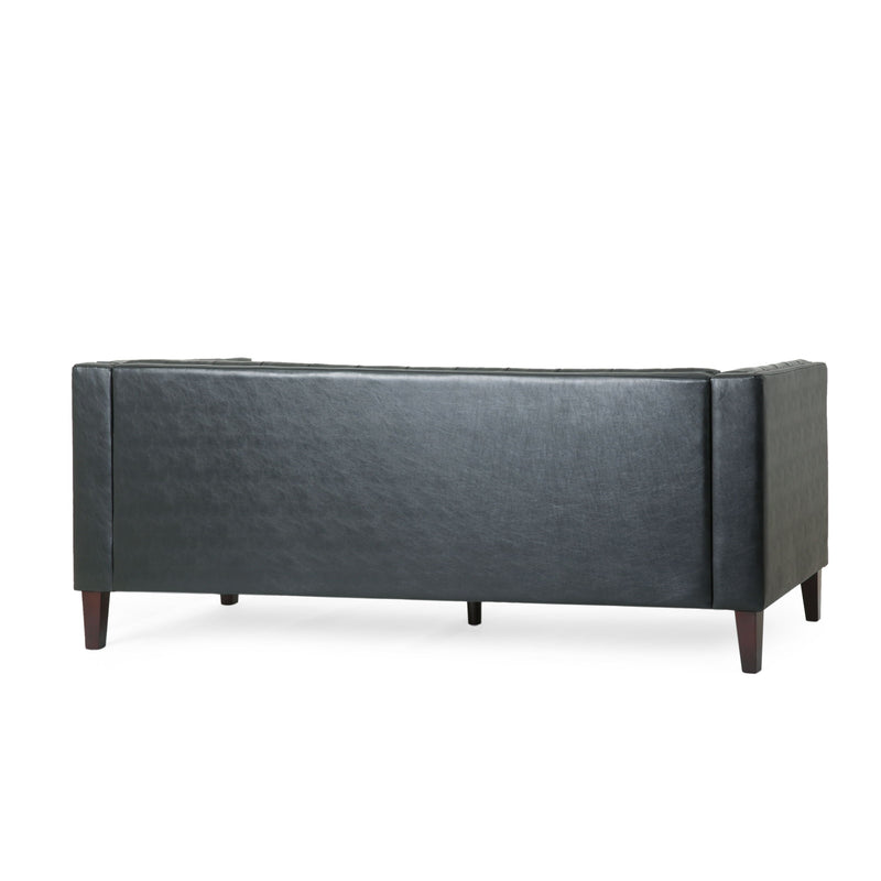 Comfy 3 Seat Sofa With Tufted Back, Modern For Living Room