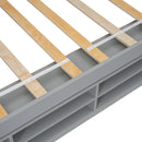 Twin House Bed with Roof Frame, Bedside-shelves, Under Bed Storage Unit,Grey