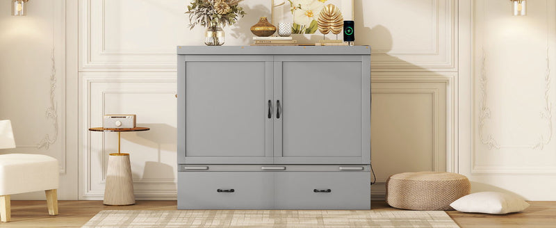 Murphy Bed With USB Port And A Large Drawer