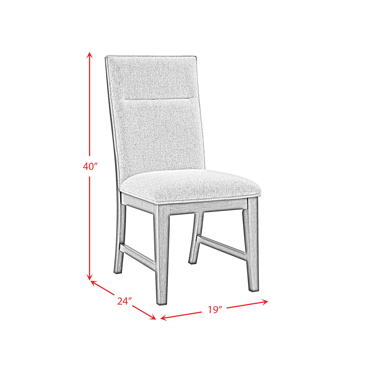 Axel Fabric Dining Chair (Set of 2) in Light Gray / Espresso by Elements International, view 3