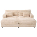 Plush Oversized Double Chaise Lounge Sofa Bed With USB Ports And Cup Holders