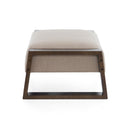 Sleek And Stylish Ottoman Polyester With Rubberwood Legs - Beige