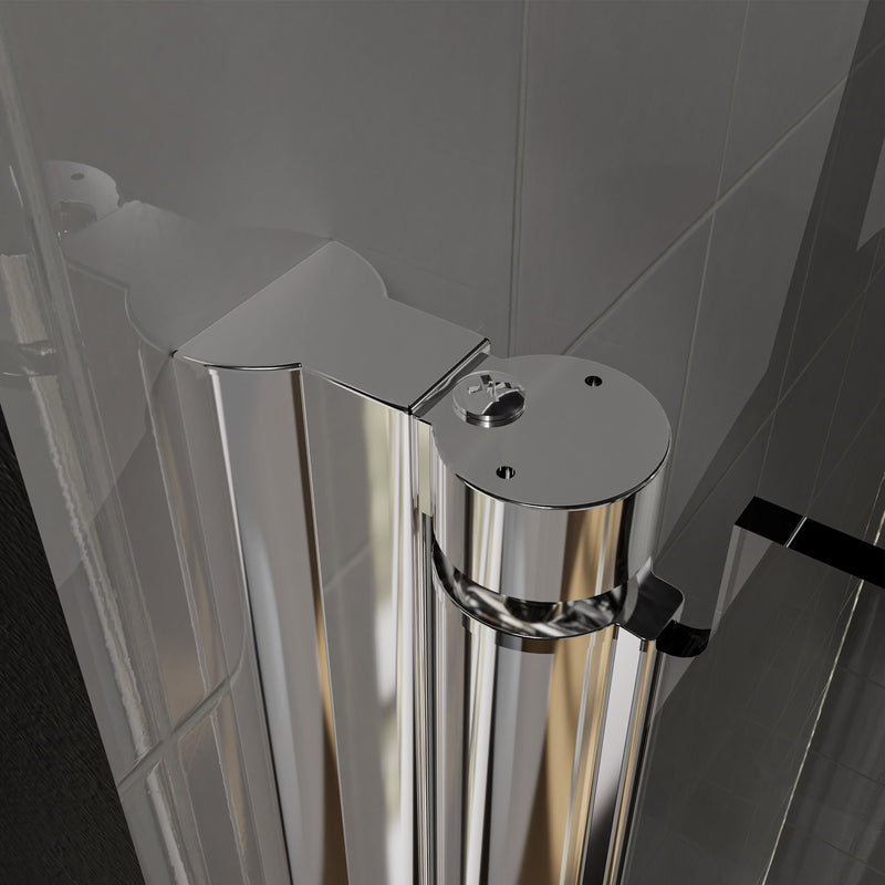 Bi-Fold Semi-Frameless Shower Doors In Matte With Clear Glass