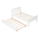 Twin Bed With Trundle, Platform Bed Frame With Headboard And Footboard, For Bedroom Small Living Space, No Box Spring Needed