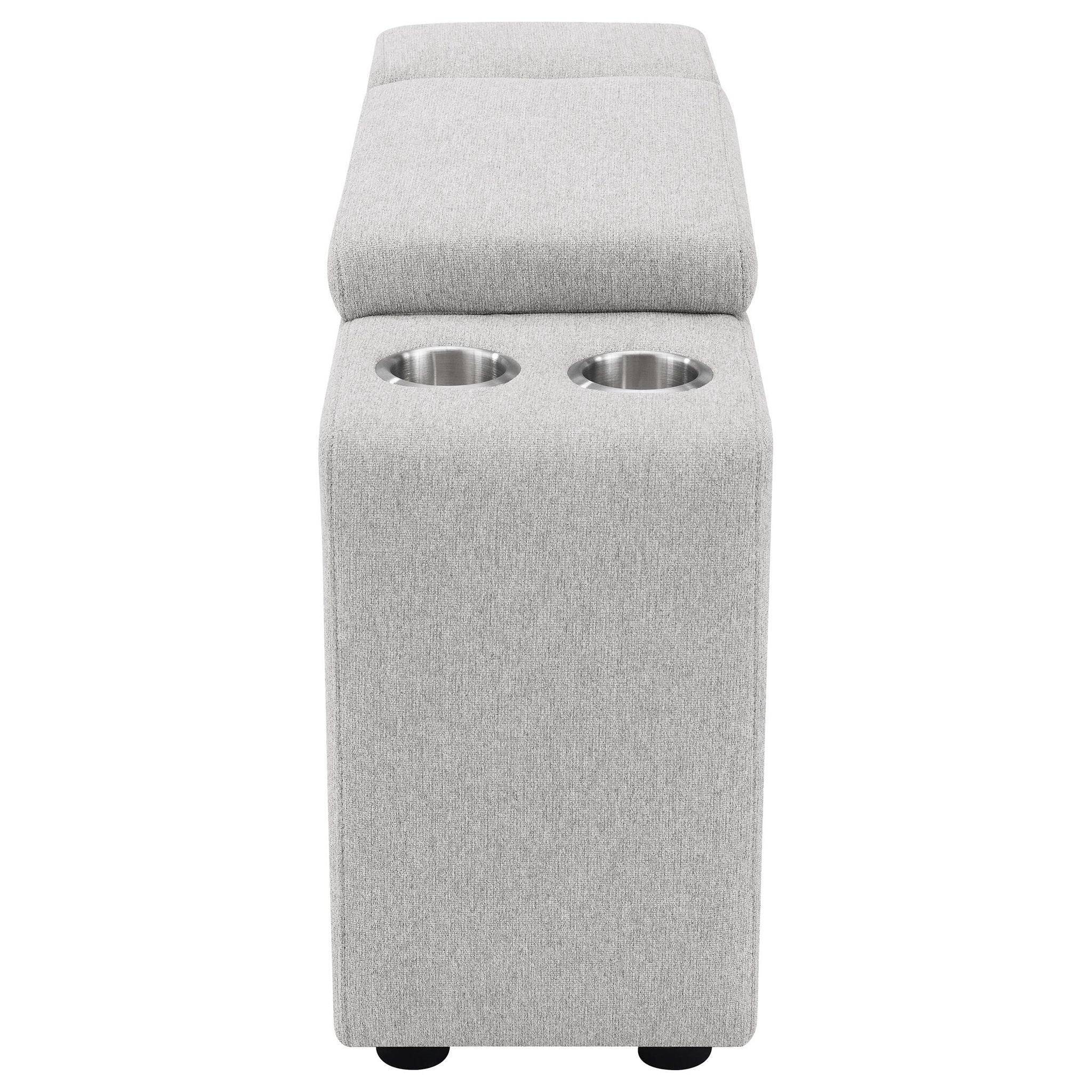 Collins Upholstered Modular Storage Console Grey