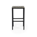 Outdoor Bar Stool With Slat Design And Metal Frame (Set of 2)