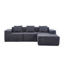L - Shape Modern Minimalist Modular Sectional Sofa, Upholstered Cloud Couch With Deep Seats