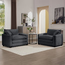 Modern Classic Corduroy Fabric Single Chair Deep Seat Sofa With Pillow
